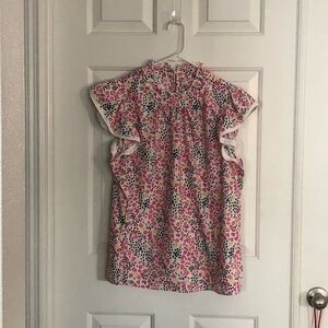 Floral Ruffle Sleeve Women's Top